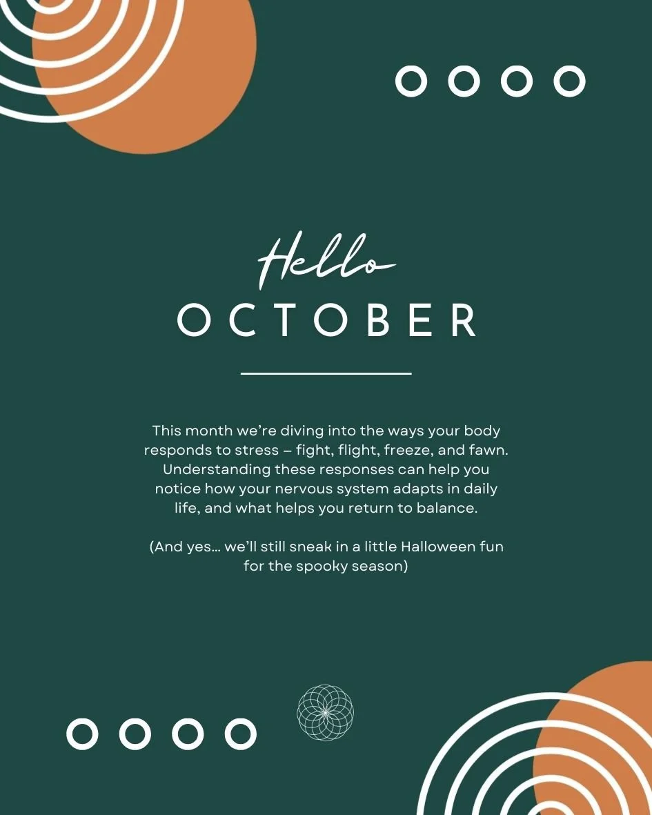 This month we&rsquo;re diving into how your body responds to stress and simple ways to support your nervous system through it all.⁠
⁠
We&rsquo;ll also be sprinkling in a little Halloween fun along the way 🎃⁠
⁠
Here&rsquo;s to a month of balance, lea