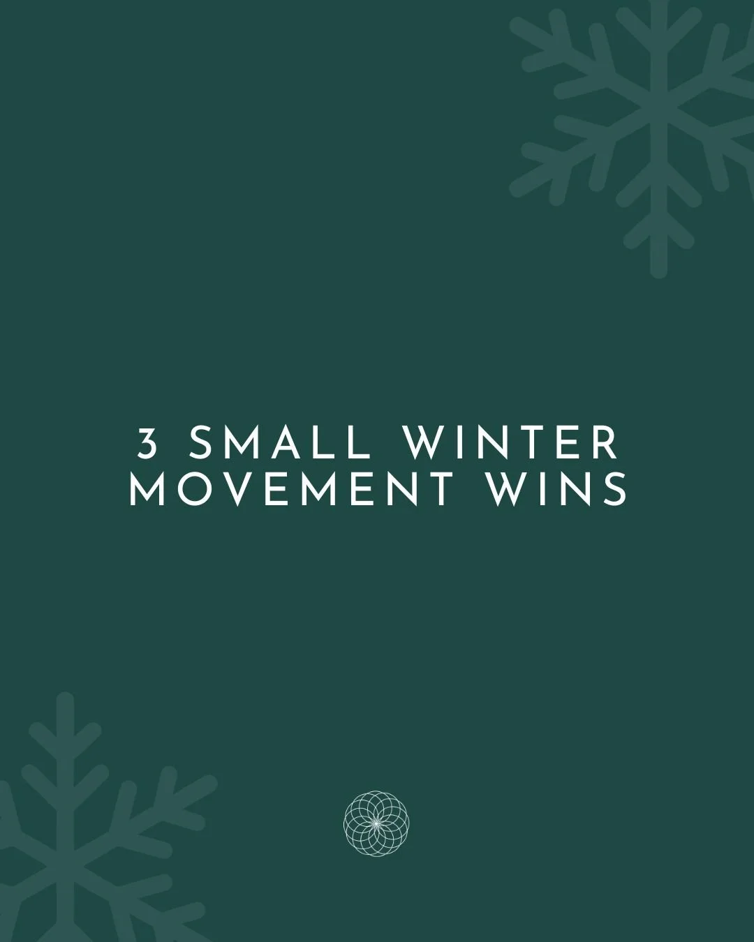 As tempting as it can be to curl up and hibernate this winter, small movement still matters as it keeps your body steady, supported, and comfortable!