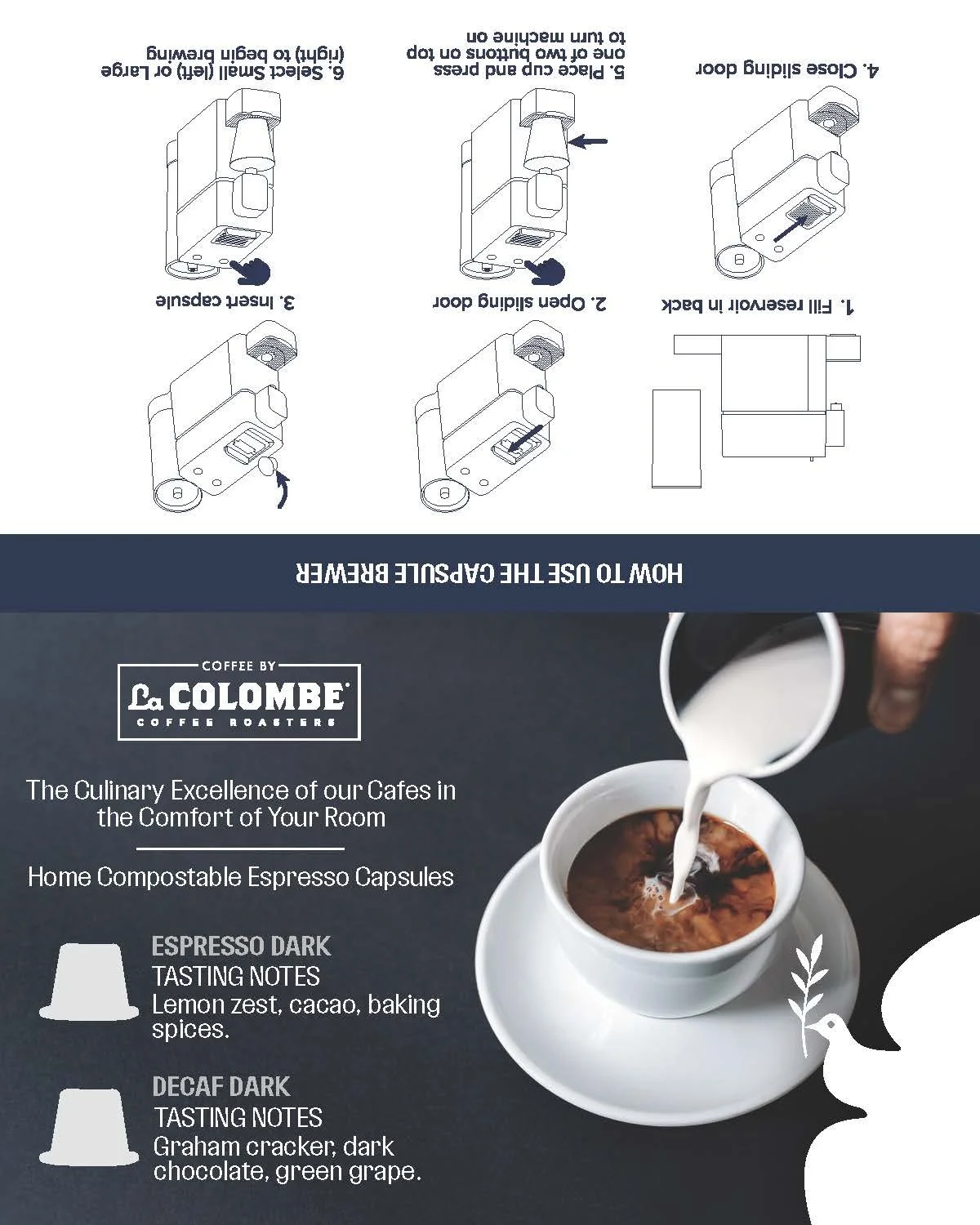 Tent card design for hotel room coffee bar.