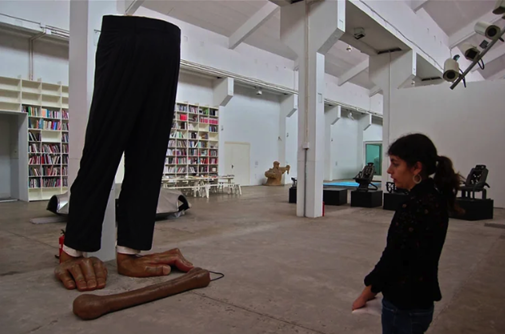 Richelle giving tour, ShanghArt Gallery, Shanghai, China, 2013
