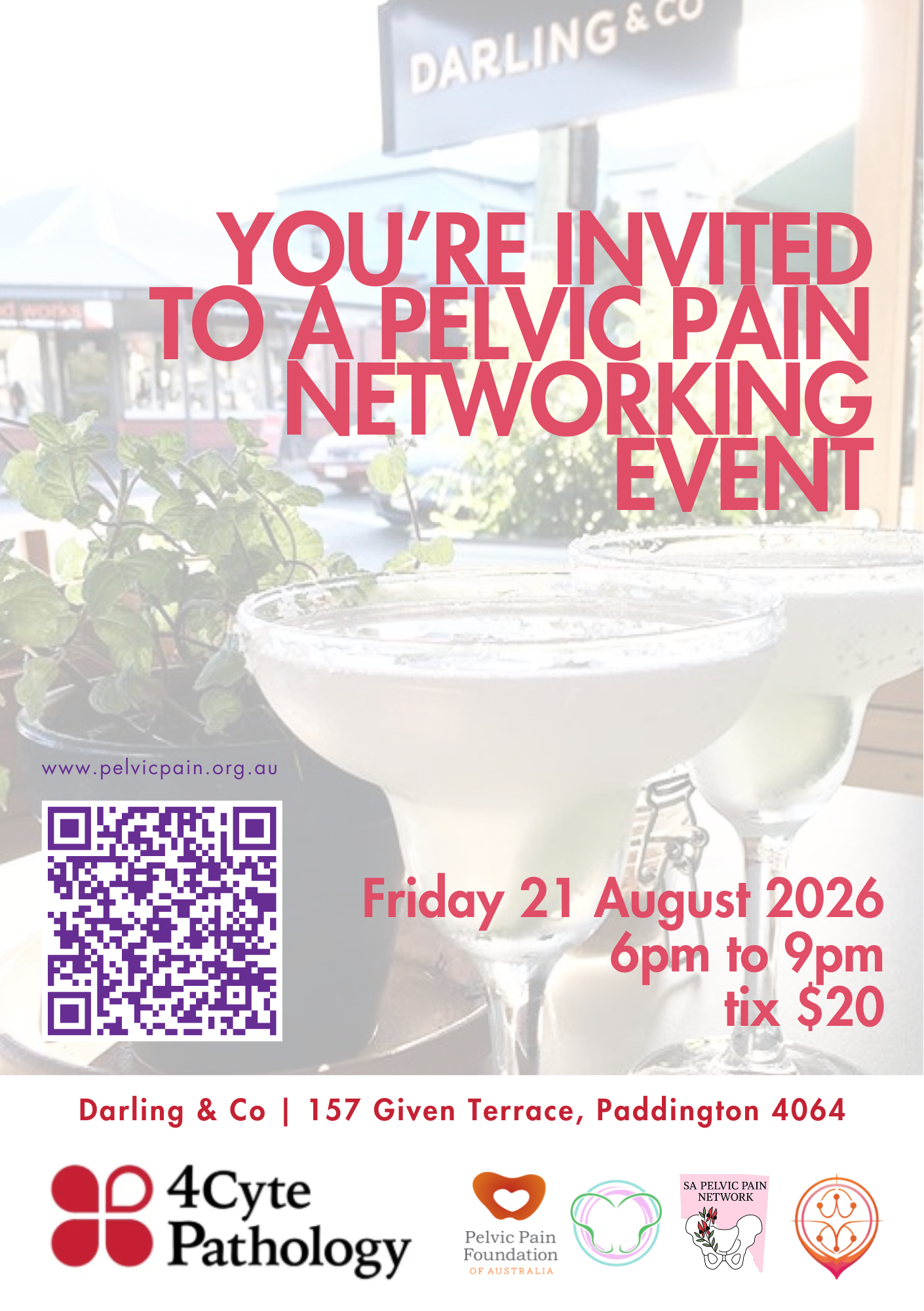 National Pelvic Pain Networks Social Event, Friday 21 August 2026