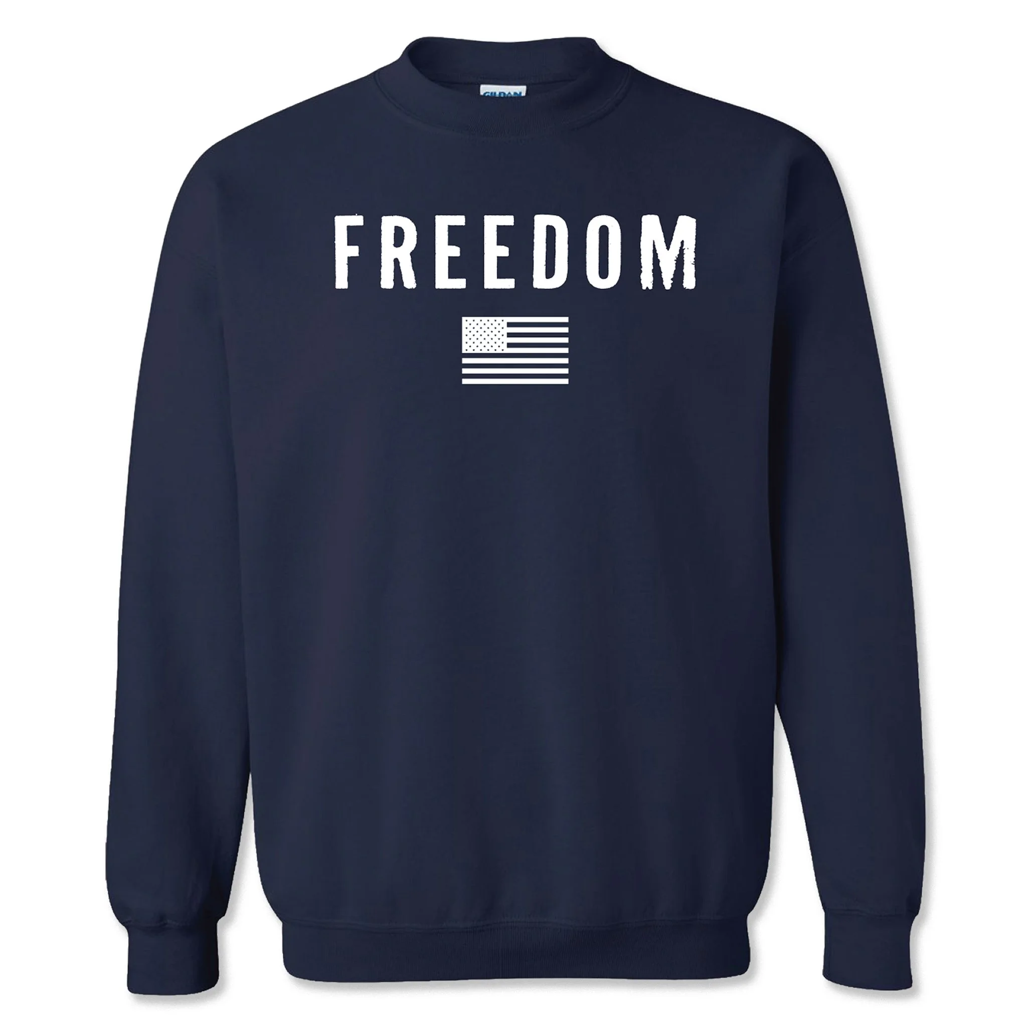 Great American Shirt Company - Freedom Men’s Crewneck Sweatshirt in Navy Color, zoomed in