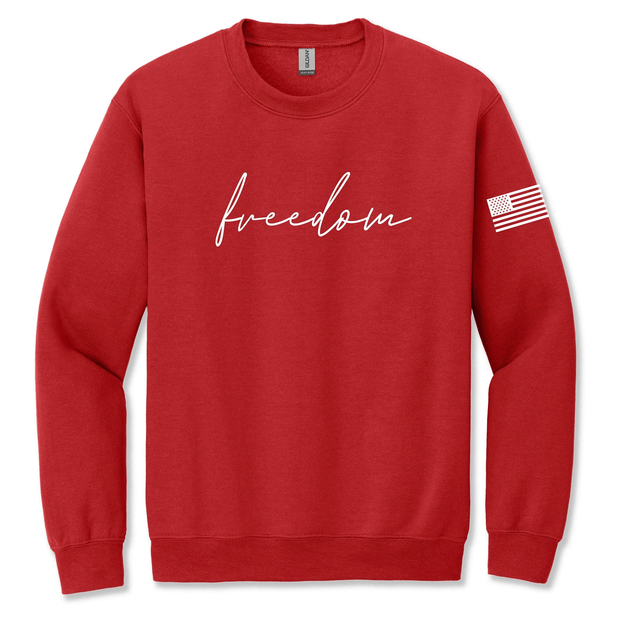 Great American Shirt Company - Freedom Crewneck Sweatshirt in Red Color, zoomed in