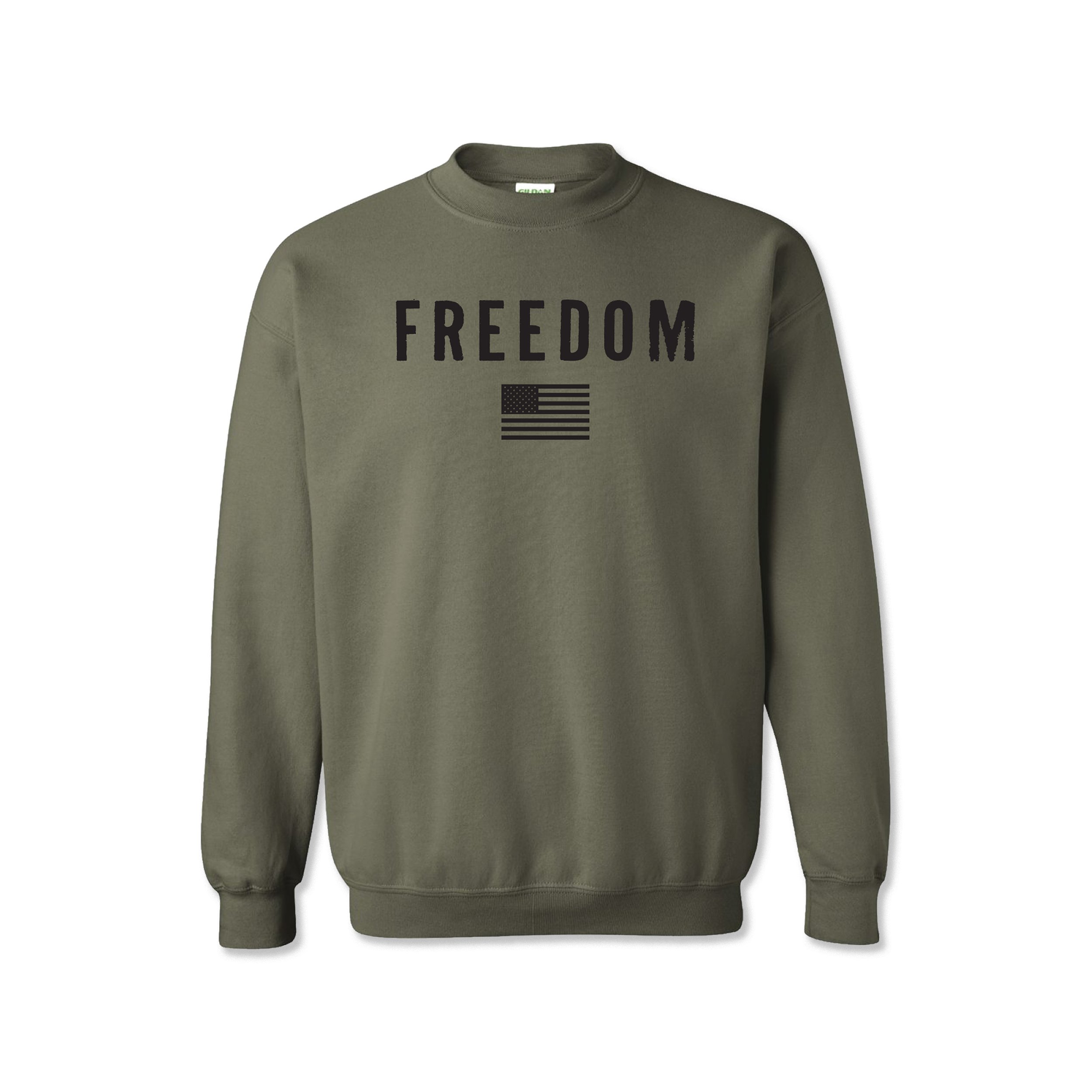 Great American Shirt Company - Freedom Men’s Crewneck Sweatshirt in Military Green Color