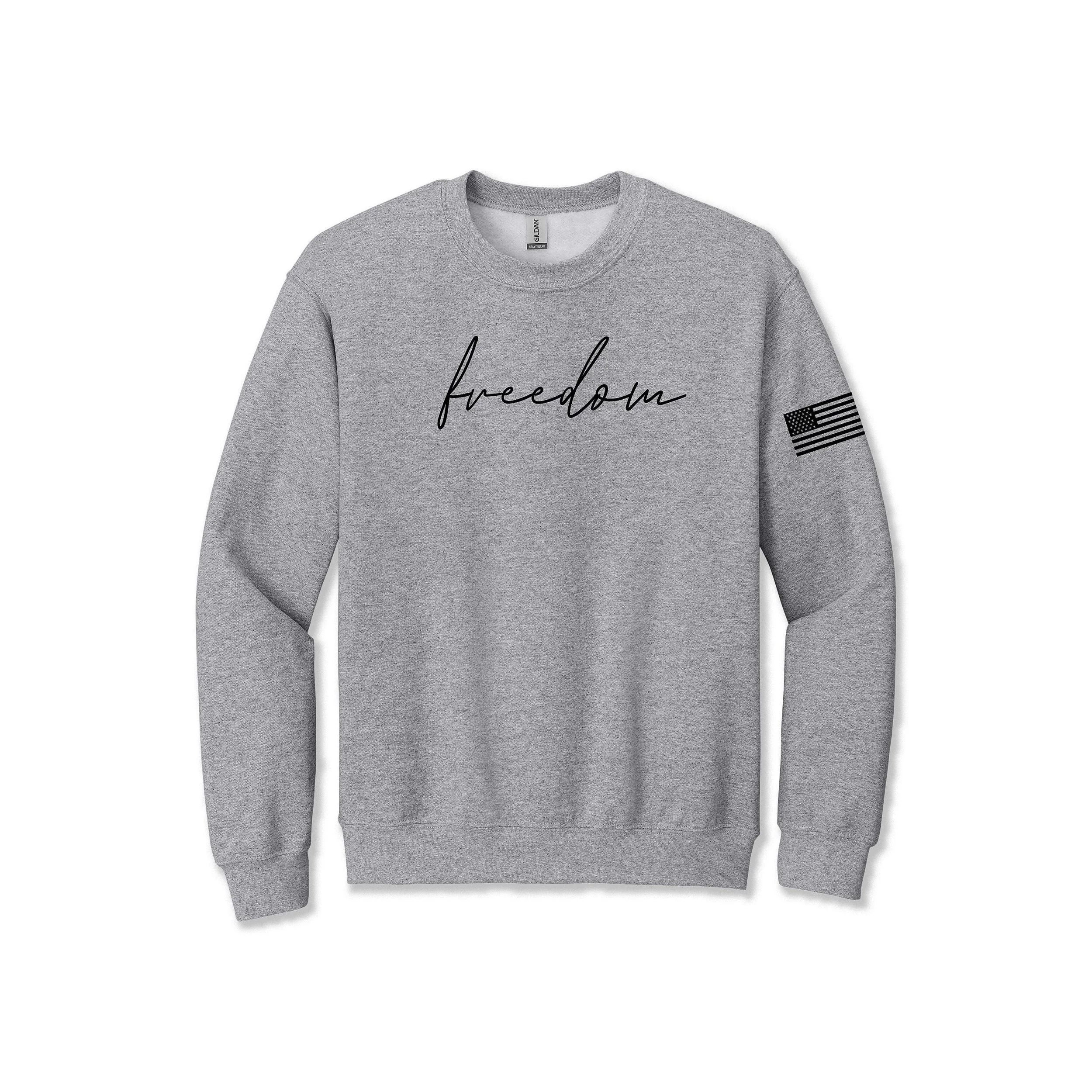 Great American Shirt Company - Freedom Crewneck Sweatshirt in Grey Color