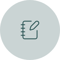 Icon of a notepad with a pencil