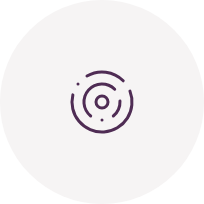 Abstract purple concentric circles design on a white background