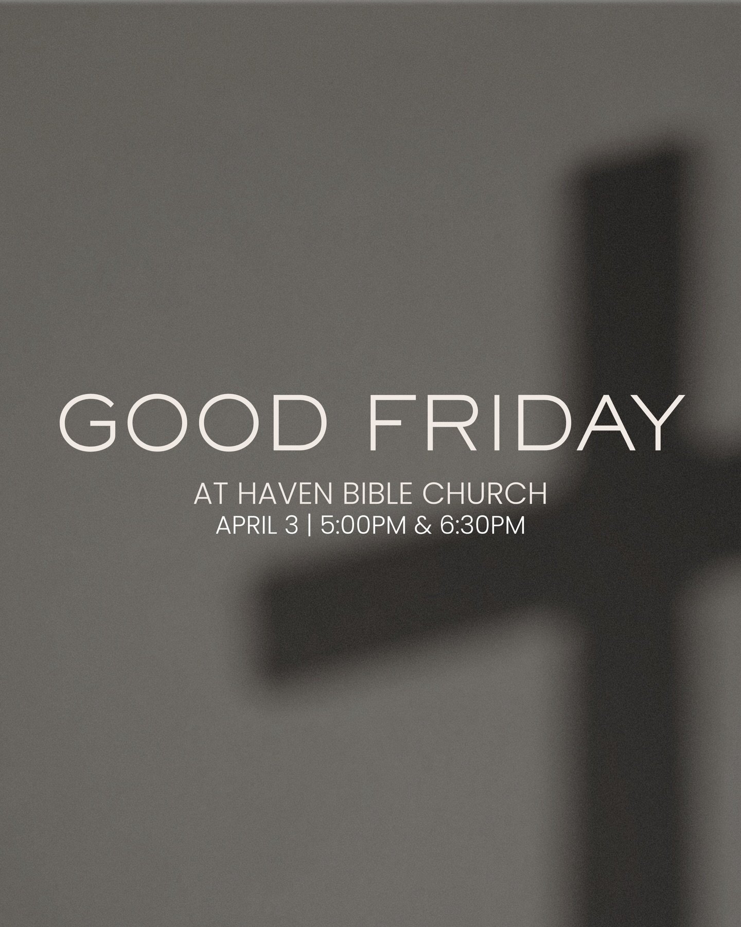 There&rsquo;s a seat saved for you this Easter weekend at Haven! We would love for you to join us as we reflect on Good Friday and celebrate the joy of Easter Sunday together.

Head to havenbible.church for more details!