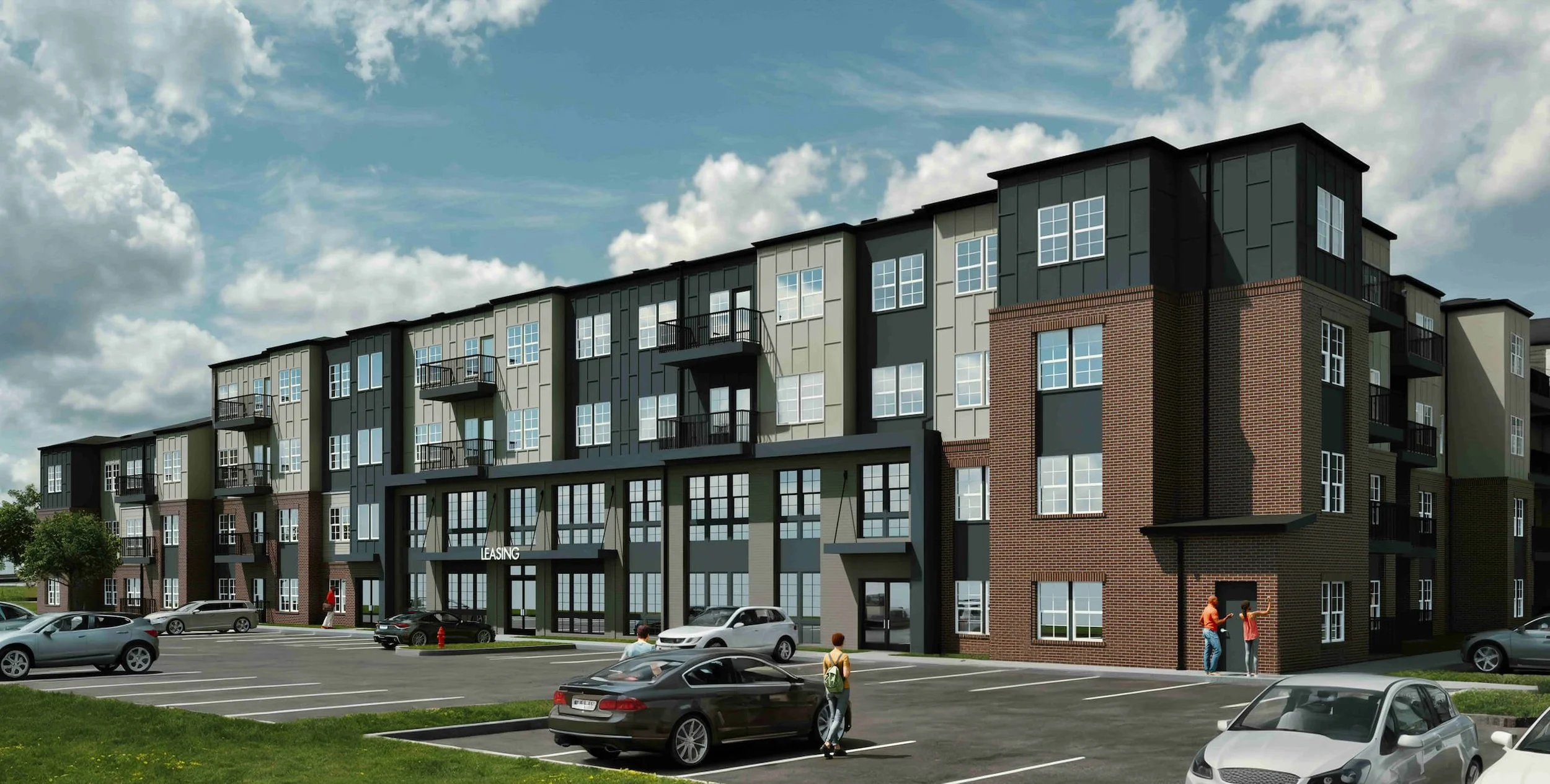 Exterior view of Westerville Crossing in Columbus OH, showing the building facade and surroundings.
