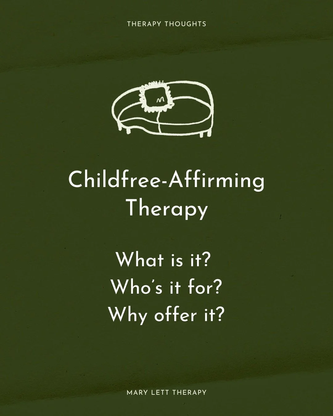 What is childfree-affirming therapy?
Why does it matter?
And who is it for?
This kind of therapy honors a valid, often misunderstood life path.
In a culture that centers motherhood as the obvious path-- and can subtly sideline anyone who chooses di