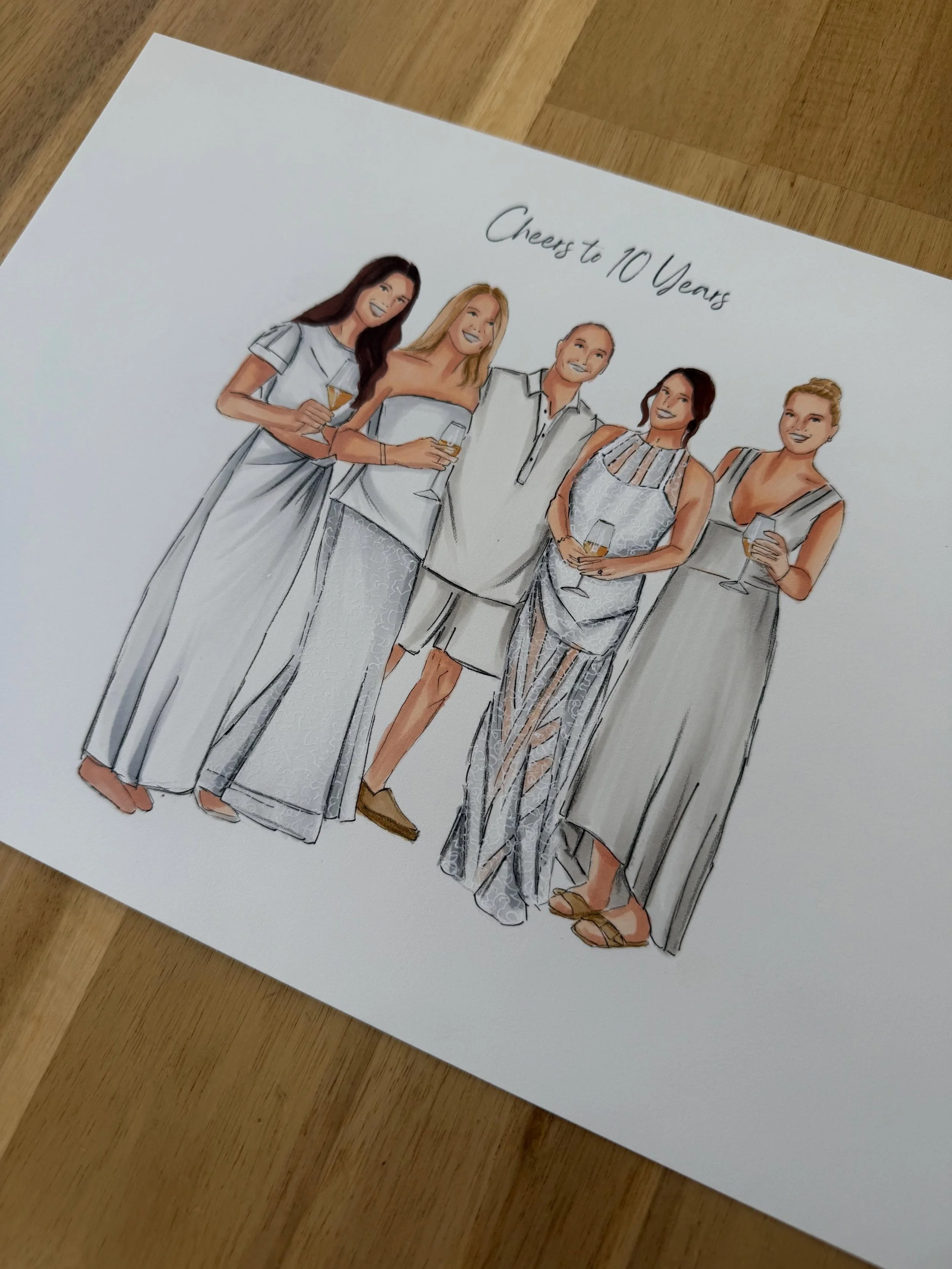 Last week&rsquo;s featured custom illustration: celebrating 10 years in business! 🌴🍾🥂

What a special way to commemorate a decade of hard work, growth, and a whirlwind trip to the Maldives&mdash;a keepsake that will bring back those memories for y