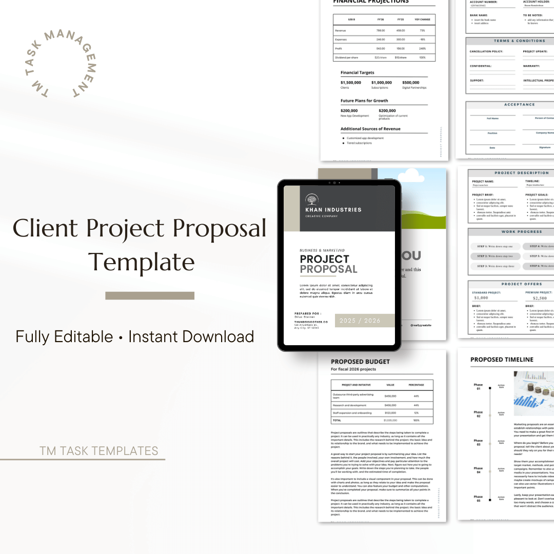 Client Project Proposal Template - Editable in Canva