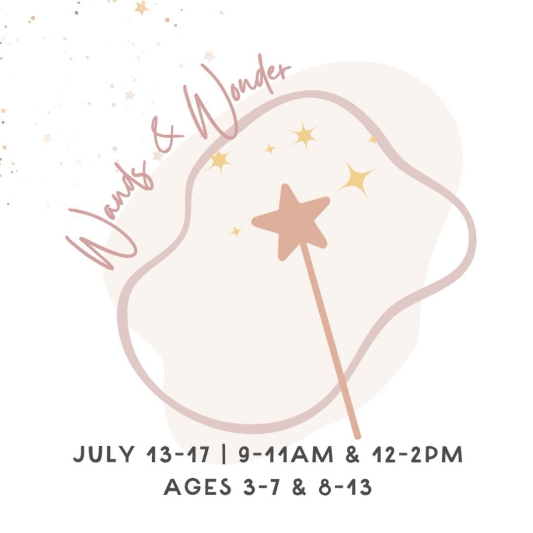 WANDS + WONDERS SUMMER CAMP 🪄✨🌙

A magical week of imagination, creativity, and pure wonder at Dash of Dust Studio 💫 Campers will create their own wands, dive into whimsical adventures, and explore a world where anything is possible!

📅 July 13&n