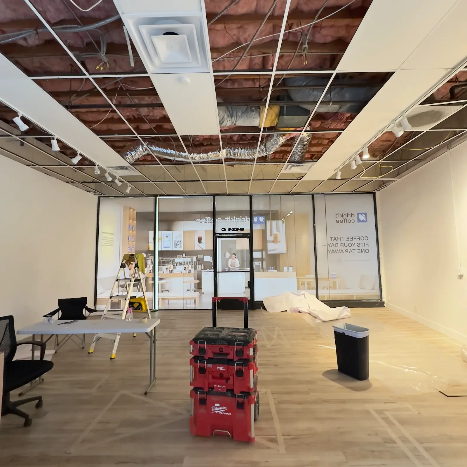Kubus Construction commercial tenant improvement build-out in progress