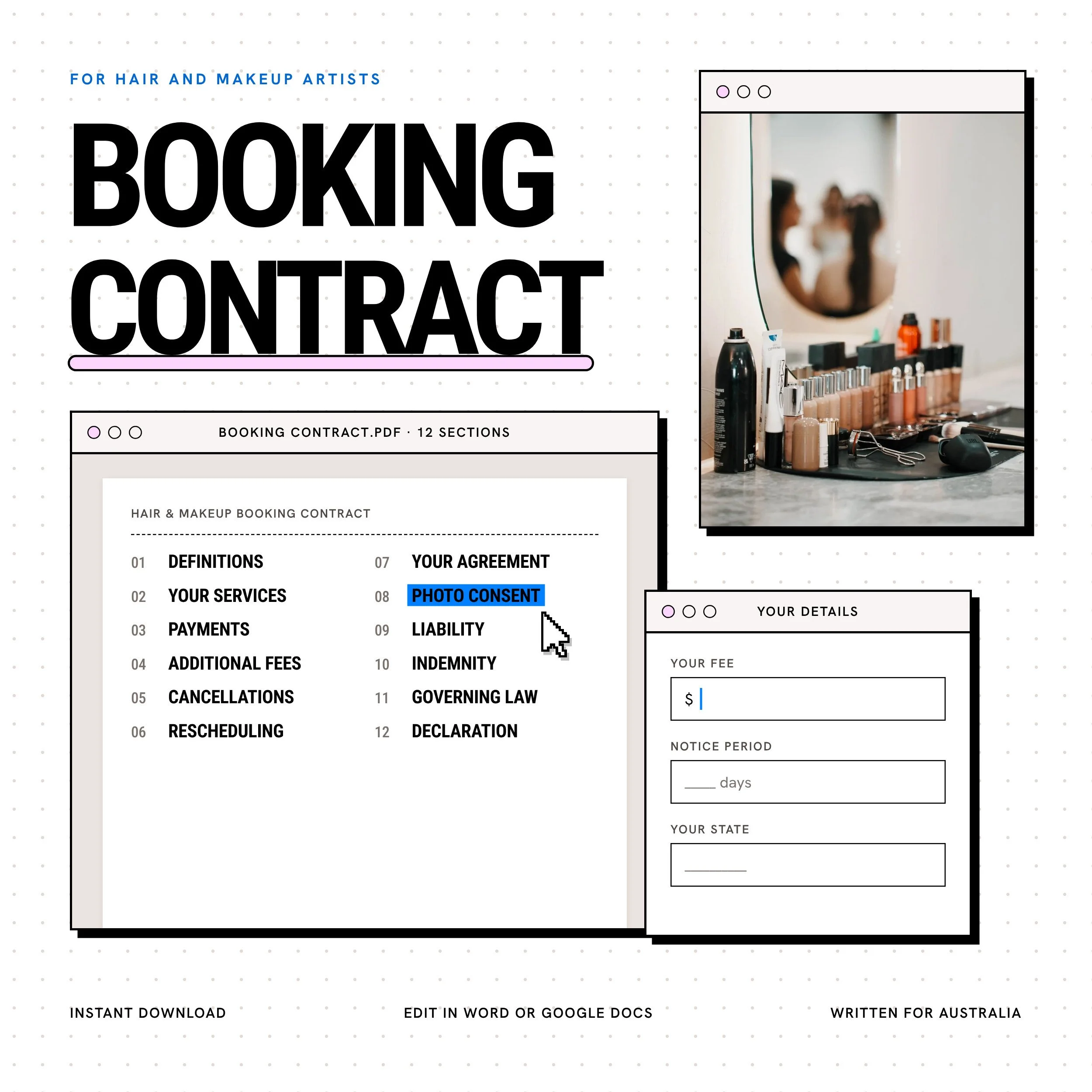 Hair & Makeup Booking Contract