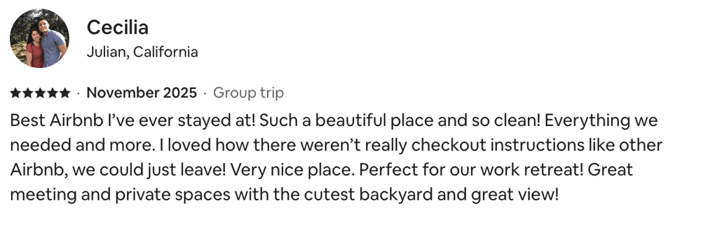 Airbnb Review Screenshot