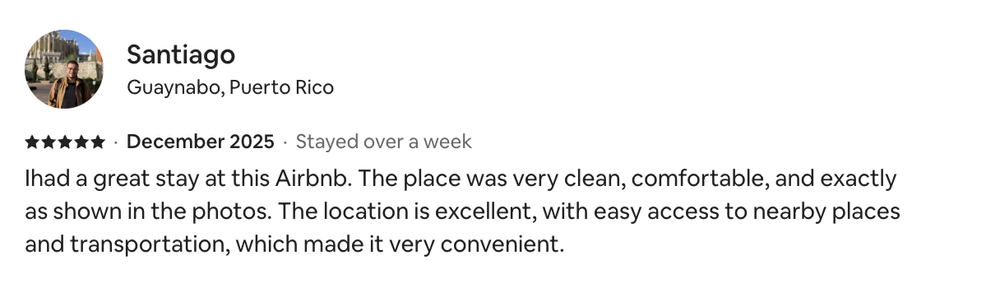 Airbnb Review Screenshot