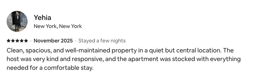 Airbnb Review Screenshot