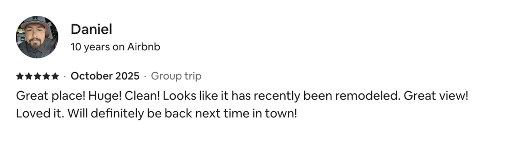 Airbnb Review Screenshot