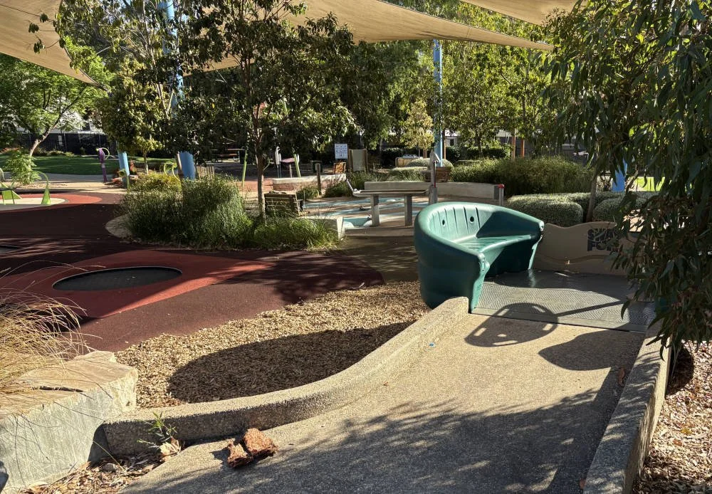 Accessible paths are provided to all play equipment