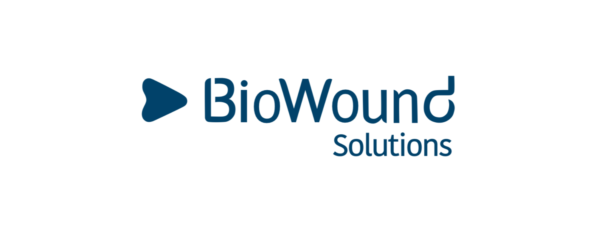 Biowound Solutions logo with a blue arrow icon and text in blue.