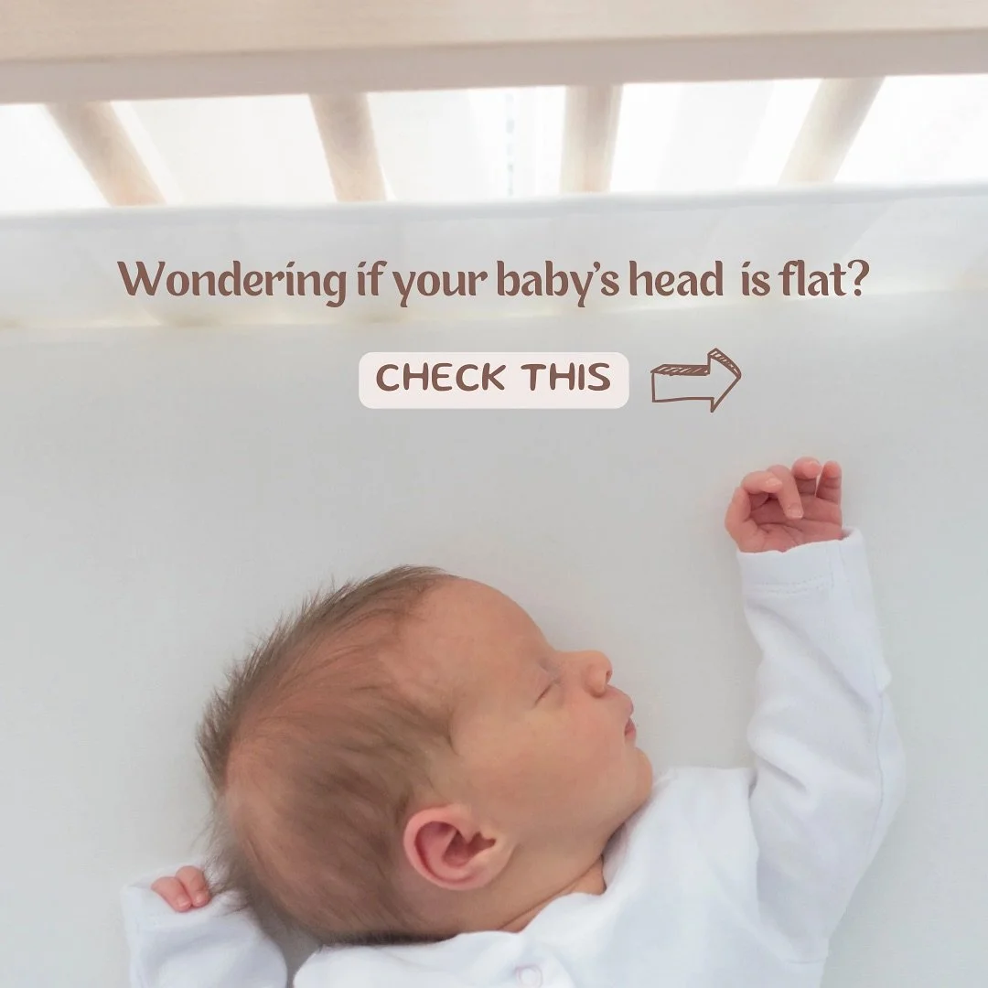 Do this quick check if you are unsure about the shape of your baby&rsquo;s head. And comment FLAT below to get our free 3 step check for head shape. #flathead #newbornbaby #torticollis #corkcity