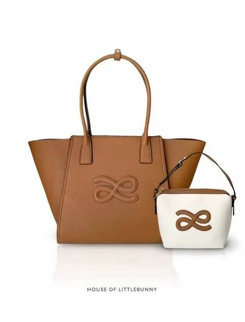 House of Little Bunny Flutter Tote Bag PU Brown
