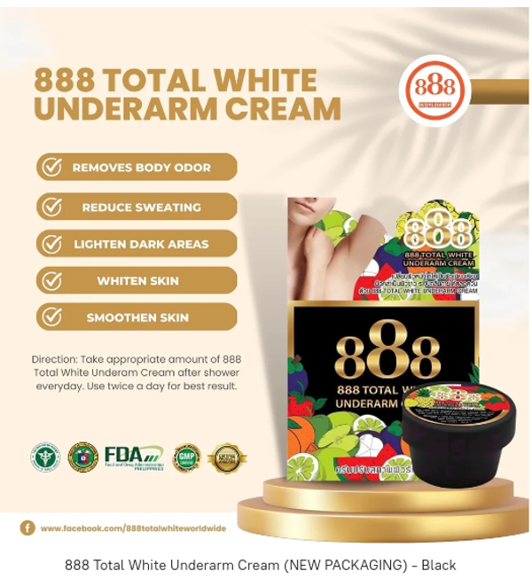 888 Total White Underarm Cream 35g — Beaute Bizz Canada