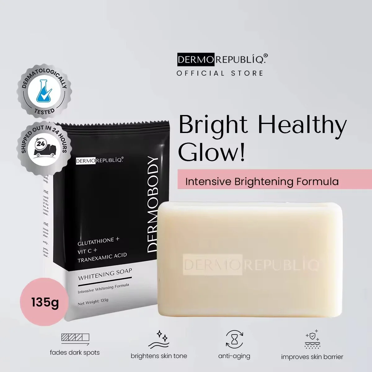 Dermobody Glutathione + Vitamin c + Tranexamic acid brightening body bar 135g — Beaute Bizz Canada