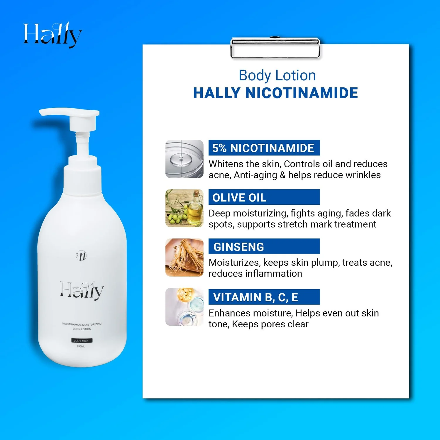 Hally Body Lotion 250ml — Beaute Bizz Canada