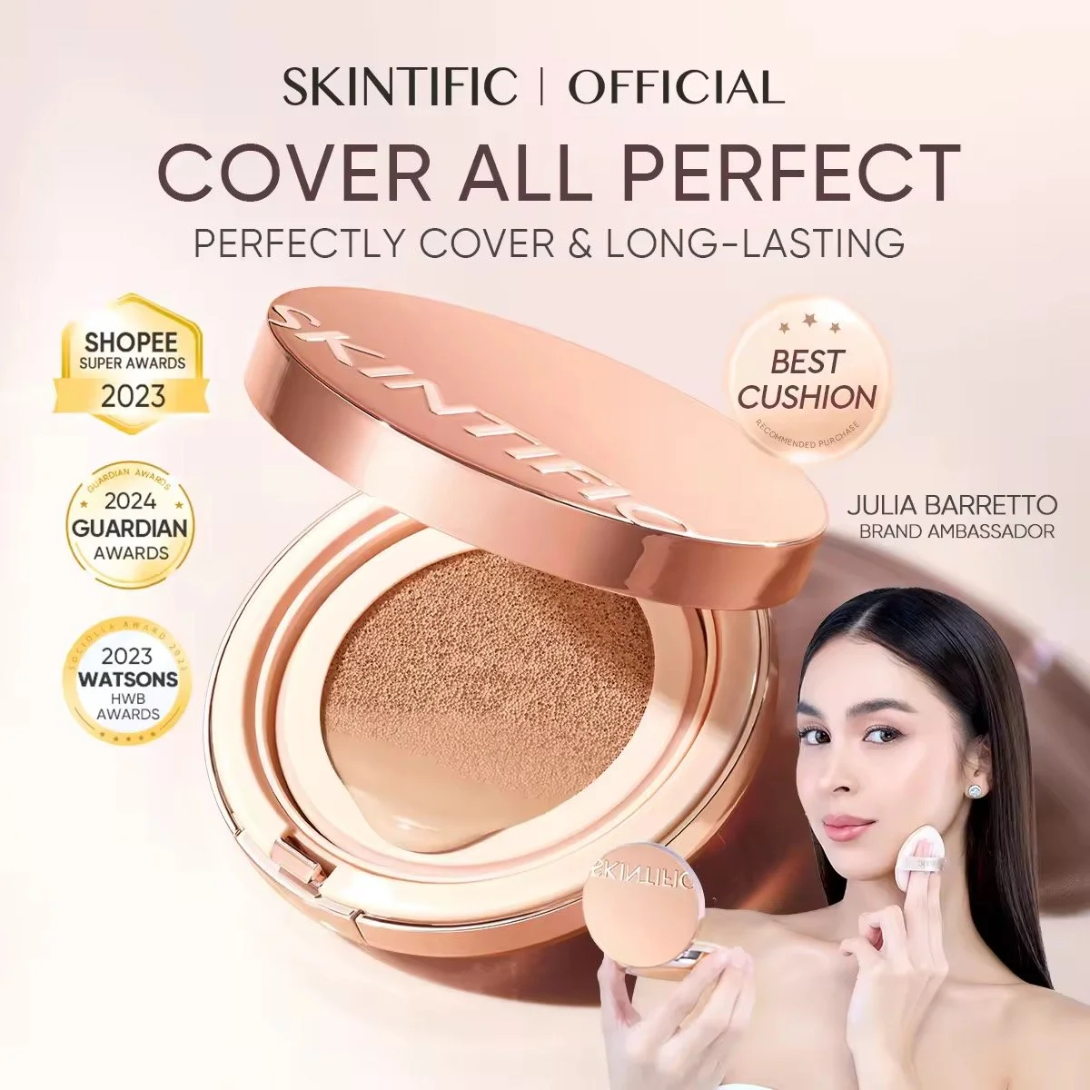 IVORY - SKINTIFIC Cover All Perfect Cushion - Glowy Finish