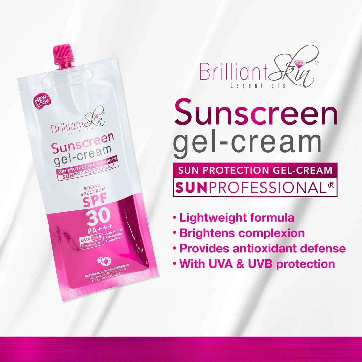 日焼け止め BRILLIANT SUN SCREEN GEL CREAM SPF 30+ Brilliant Skin Essentials Sunscreen Gel Cream SPF 30 50g — Beaute