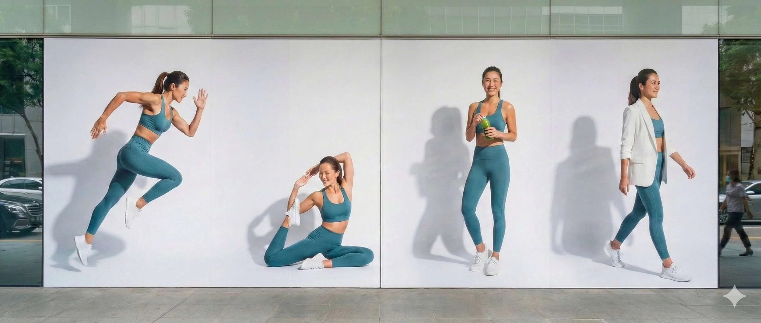 Hero image showing a woman in various wellness poses