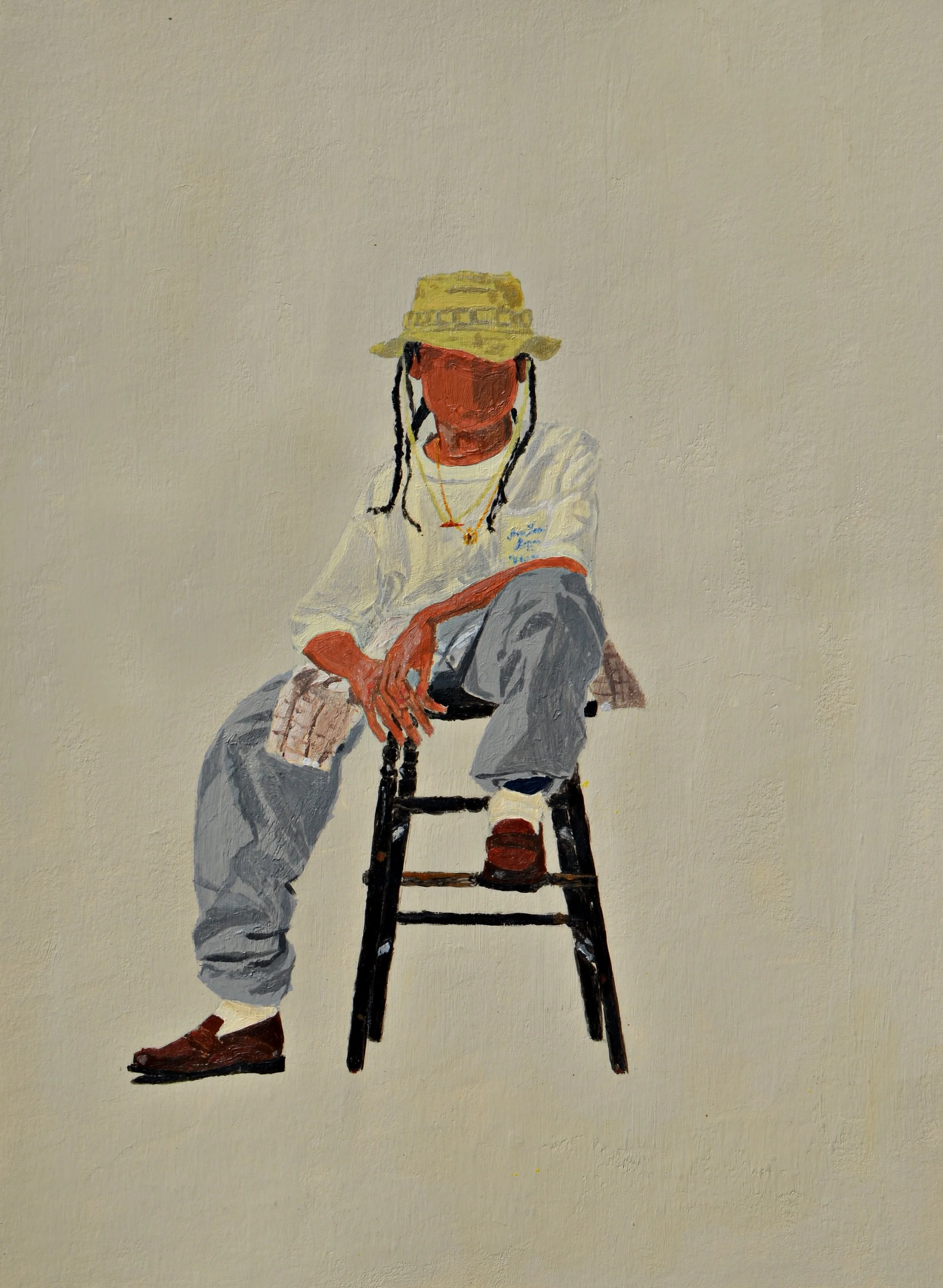 Seated Figure, Relaxed Posture - Acrylic on paper