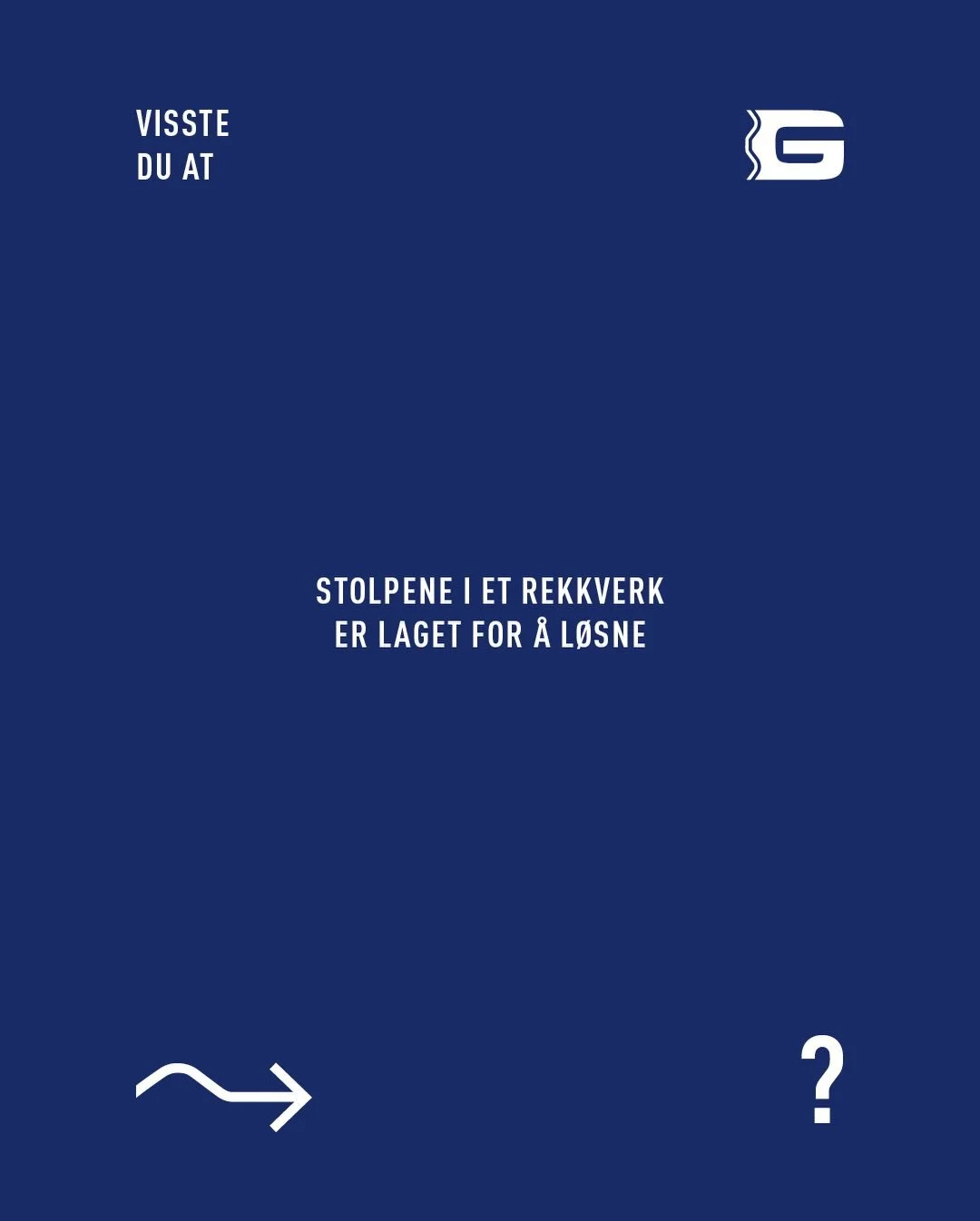 Visste du at stolpene i et rekkverk er laget for &aring; l&oslash;sne?

Det h&oslash;res kanskje rart ut &ndash; men det er akkurat det som gj&oslash;r at rekkverket redder liv. Og grunnen til at vi er n&oslash;ye med detaljene, og stolte av kunnskap