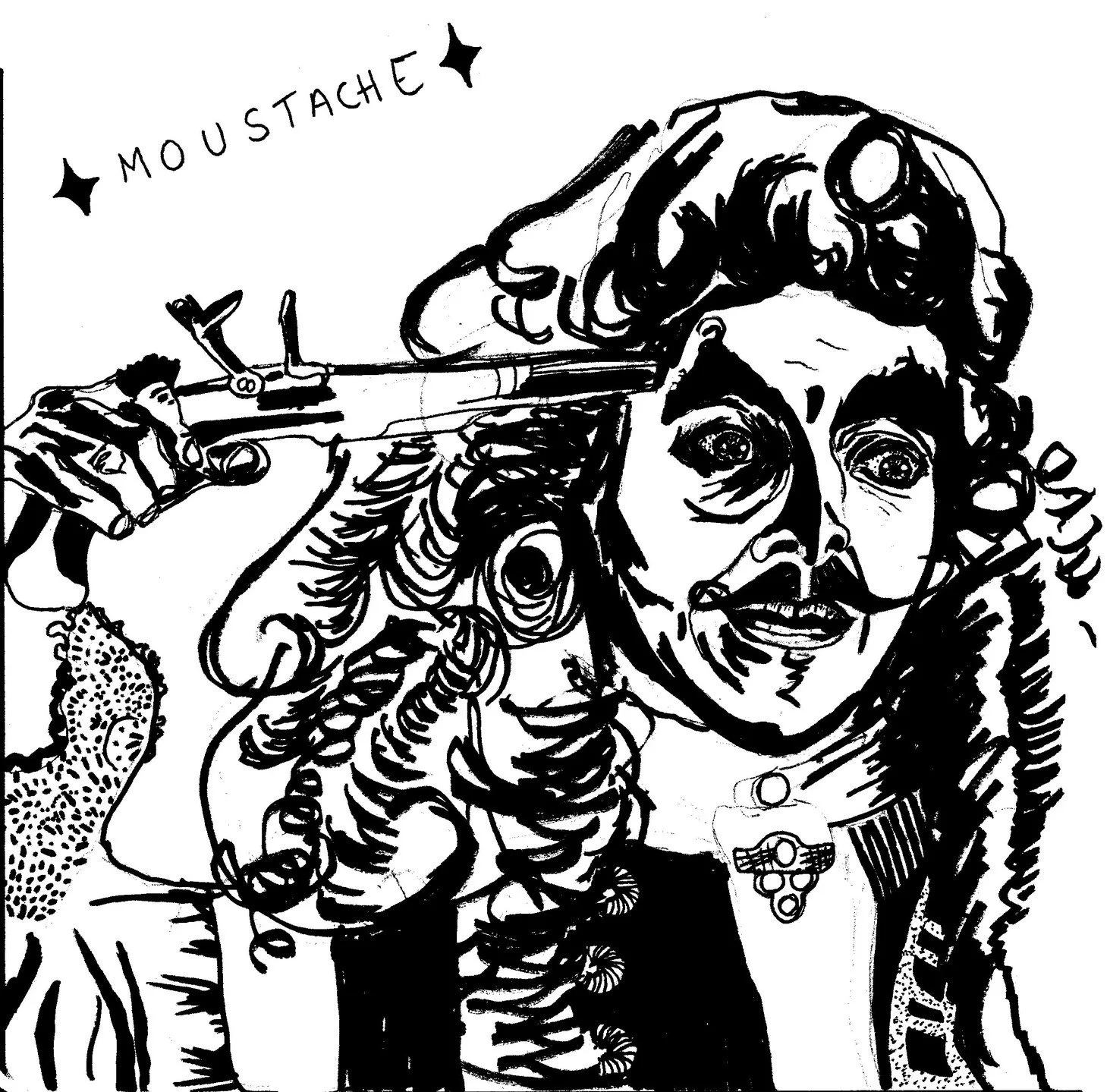 c'est l'inktober !
aujourd'hui le th&egrave;me c'est moustache alors une des premi&egrave;res personnes &agrave; qui j'ai pens&eacute; c'est le capitaine crochet du film hook jou&eacute; par dustin hoffman !

#inktober2025 #inktober2025mustache #inkt