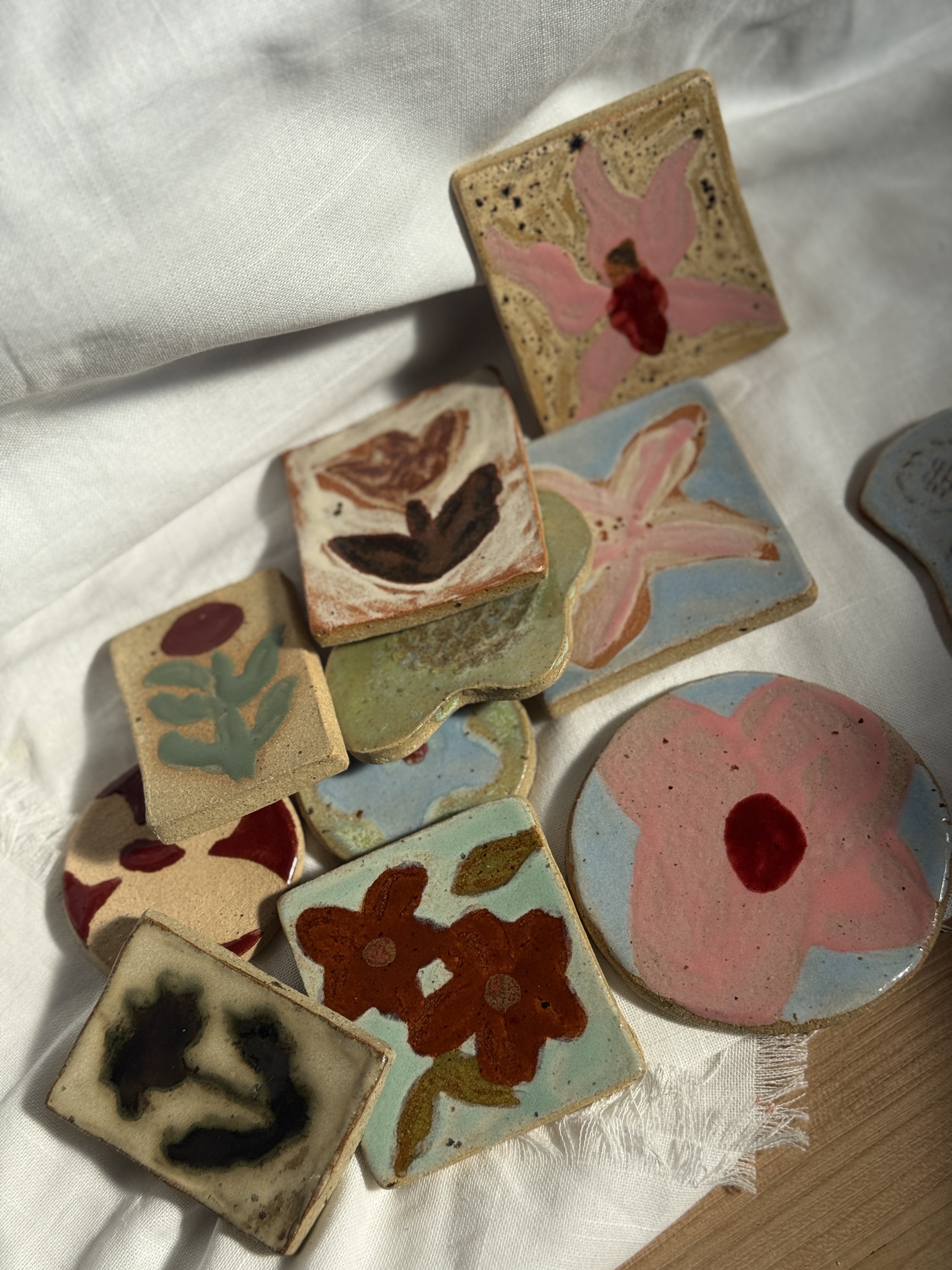 Floral Ceramic Fridge Magnet