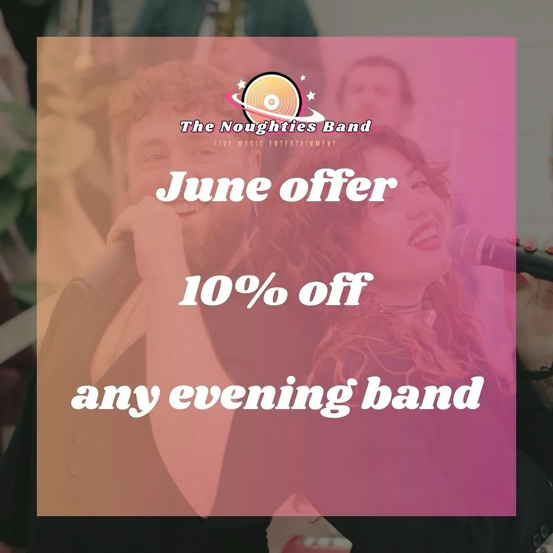 10% ANY EVENING BAND🤩 Who doesn&rsquo;t love a cheeky discount?!👀

DM or email us &lsquo;JUNE10&rsquo; to find out more✨

Offer expires 30th June 2025📆 

&bull;
&bull;

#thenoughtiesband #noughties #wherenostalgiameetsthedancefloor

&bull;
&bull;
