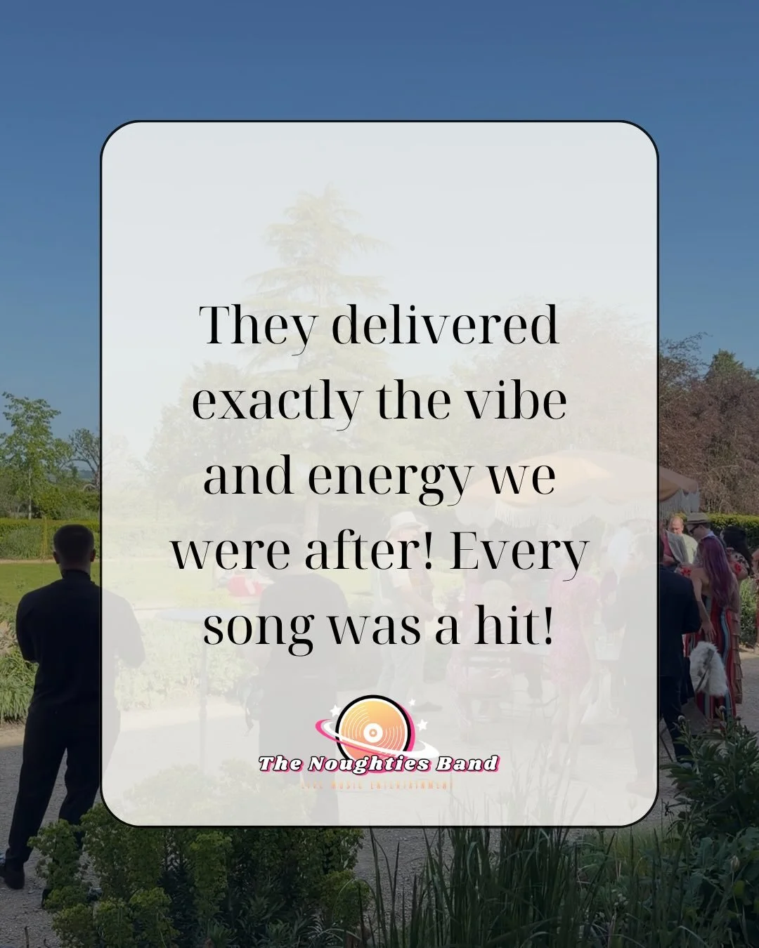 Another amazing review from a wedding a few weeks ago🤩 Thanks so much for letting us be a part of your day🕺🏼✨

#00s #music #wedding #review #band