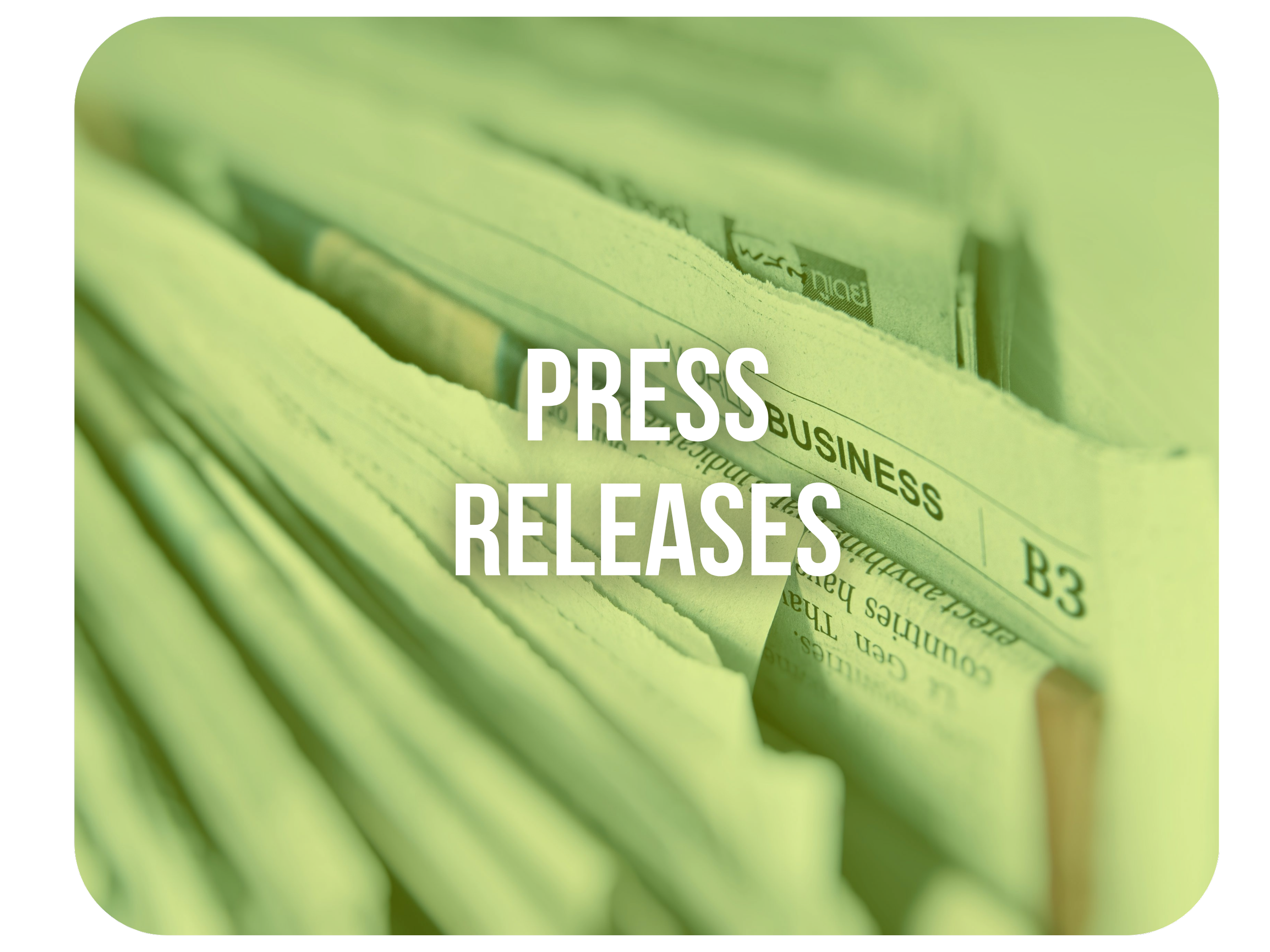 Stack of newspapers with headline 'Press Releases' overlaid.