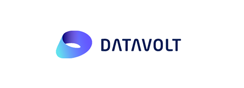 Datavolt logo with a stylized blue and purple swoosh