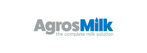 Agros Milk logo with slogan 'the complete milk solution'.