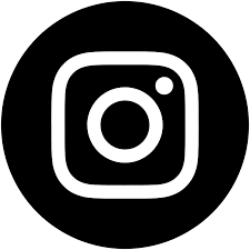Instagram logo with a camera icon in white on a black circular background.
