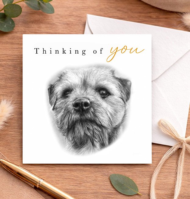 Border Terrier - Thinking of you card