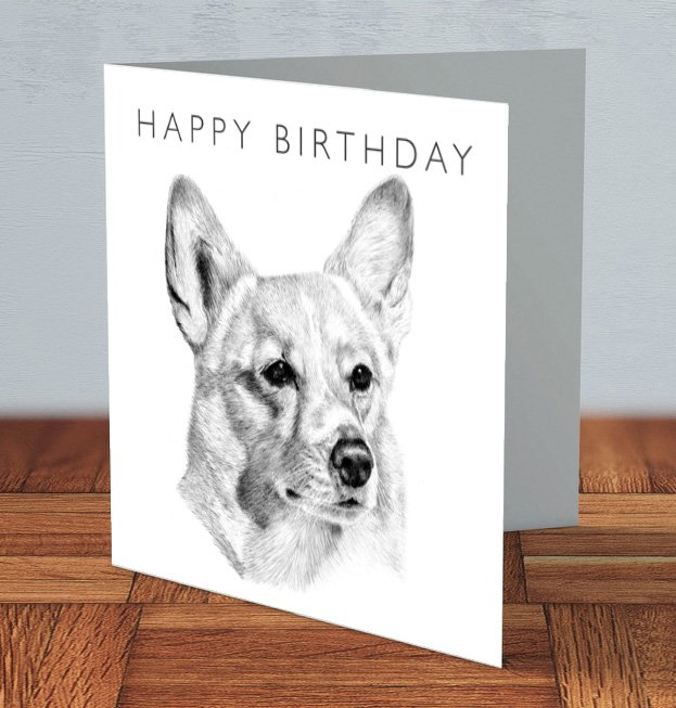 Pembroke welsh corgi dog breed luxury handmade birthday card for dog lover 15 x 15 cm