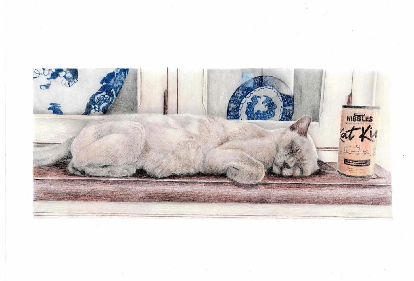 This was a commission I completed just before Christmas, the customer wanted the specific in the scene such as the can #cat #cats #cats_of_world #catportraits