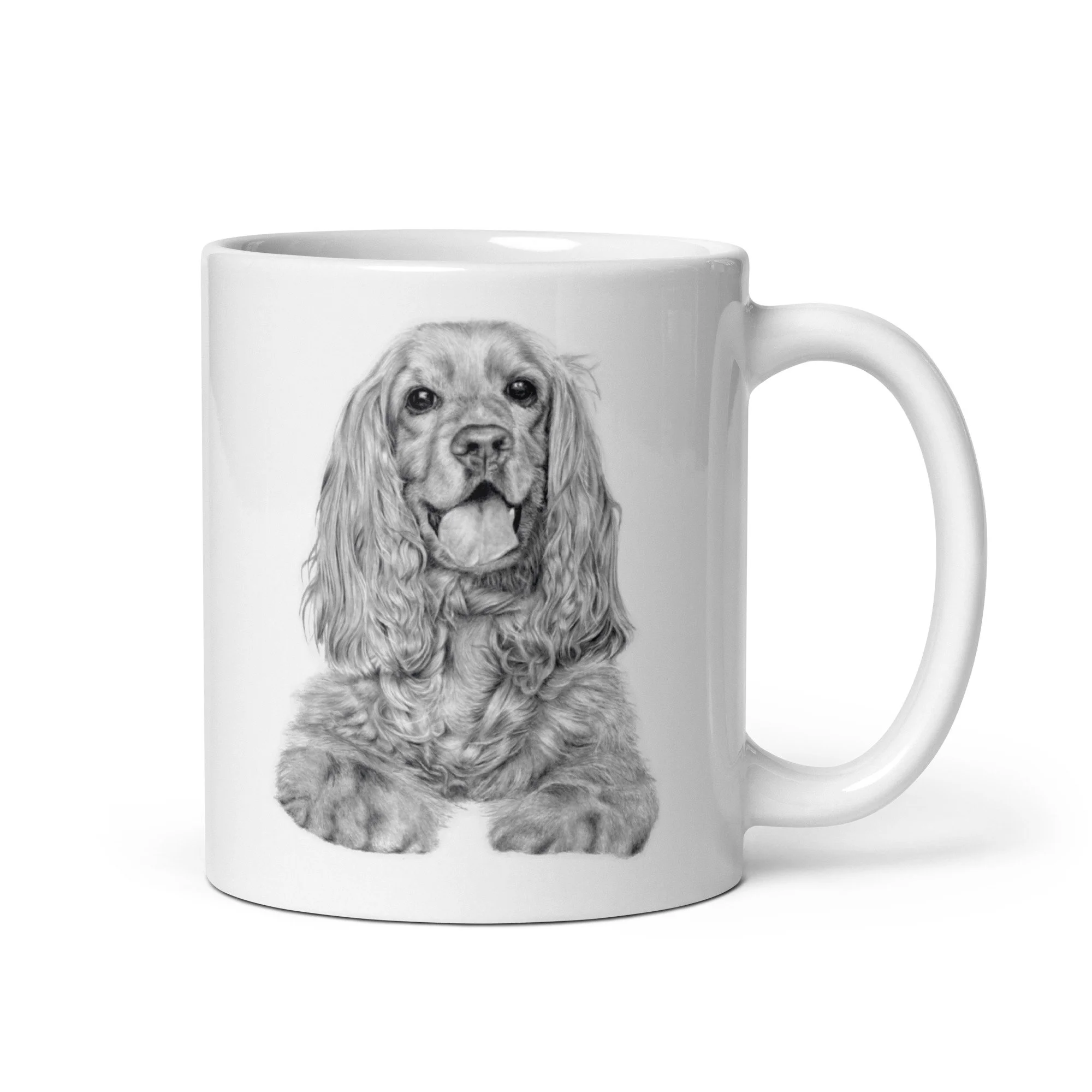 Cavalier King Charles Spaniel 11oz ceramic mug featuring original artwork by UK artist Matt Lloyd.