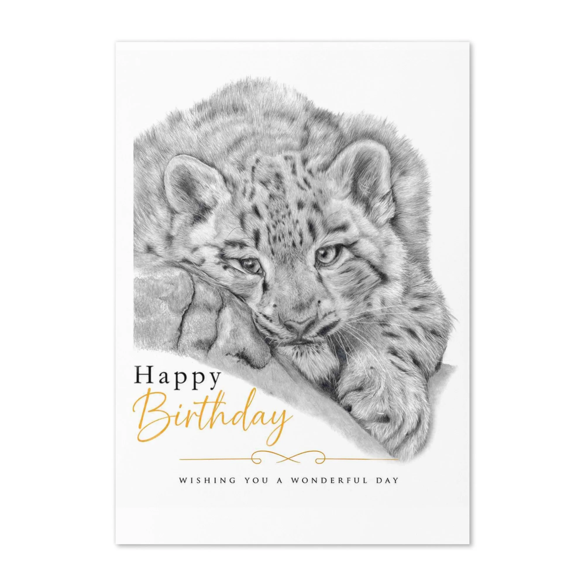 Front of birthday card featuring original artwork by UK wildlife artist Matt Lloyd on a clean white background.