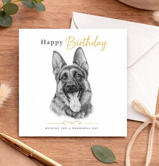 German Shepherd - Birthday card