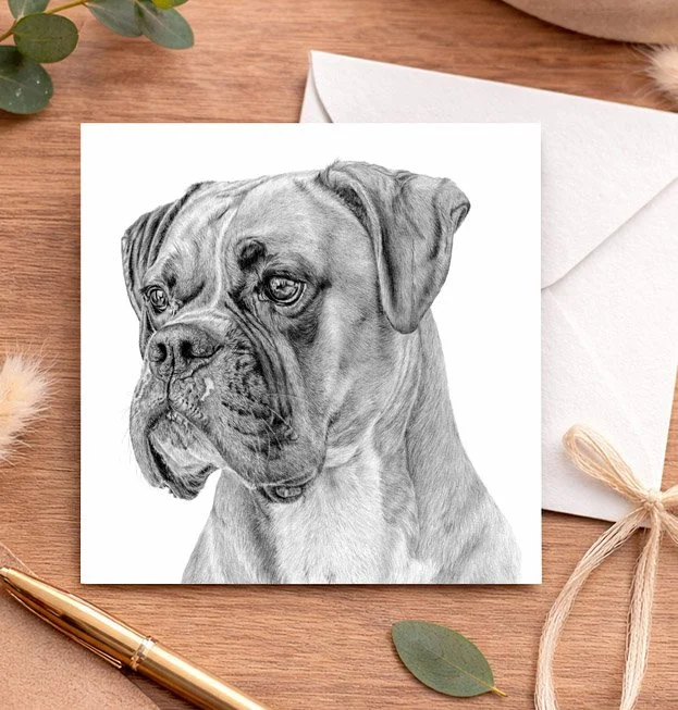 Boxer dog - Greeting card (15x15cm)